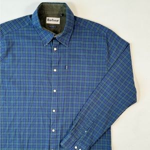 Barbour Dalton Plaid Button Up Soft Flannel Collared Shirt Size L